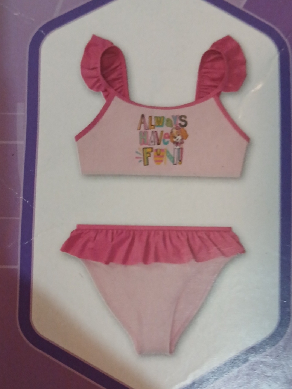 Nickelodeon Paw Patrol Girls  bathing bikini set Size age 4 to 6Y nwt